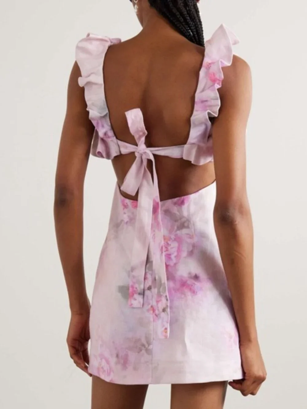 NWT Zimmermann Crush Frill Mini Dress in Pink Floral - Picture 2 of 11